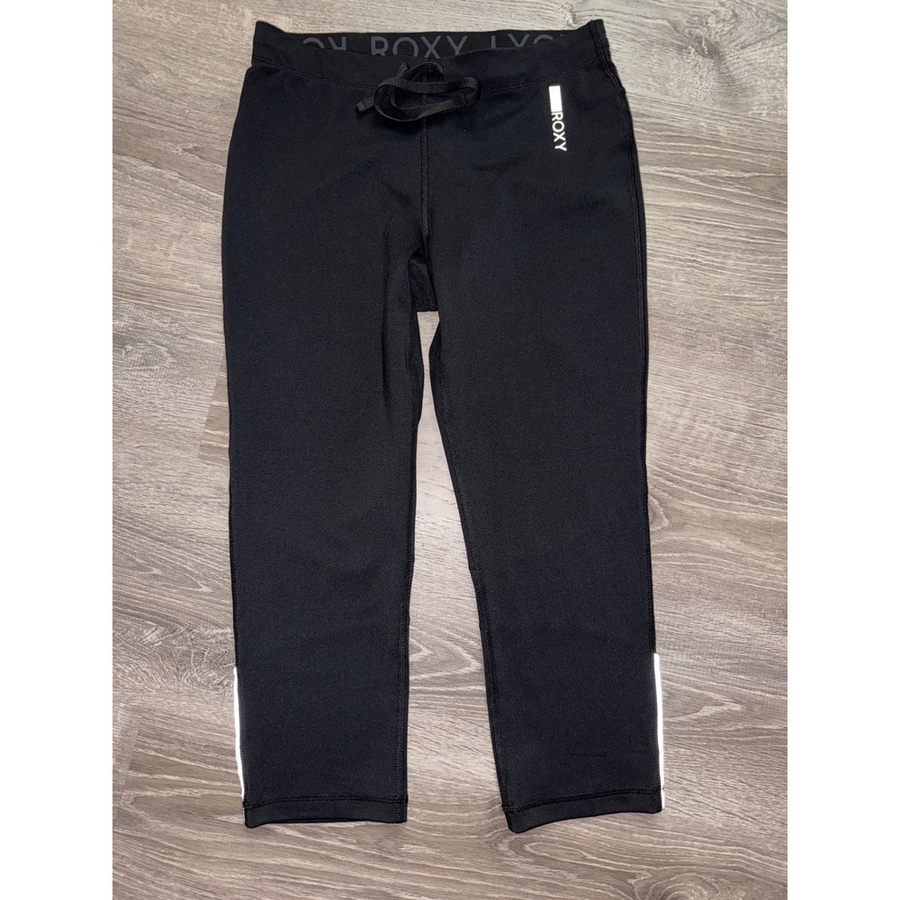 Roxy Dayflight Tech Women Black Athletic Cropped Leggings Activewear‎  Medium